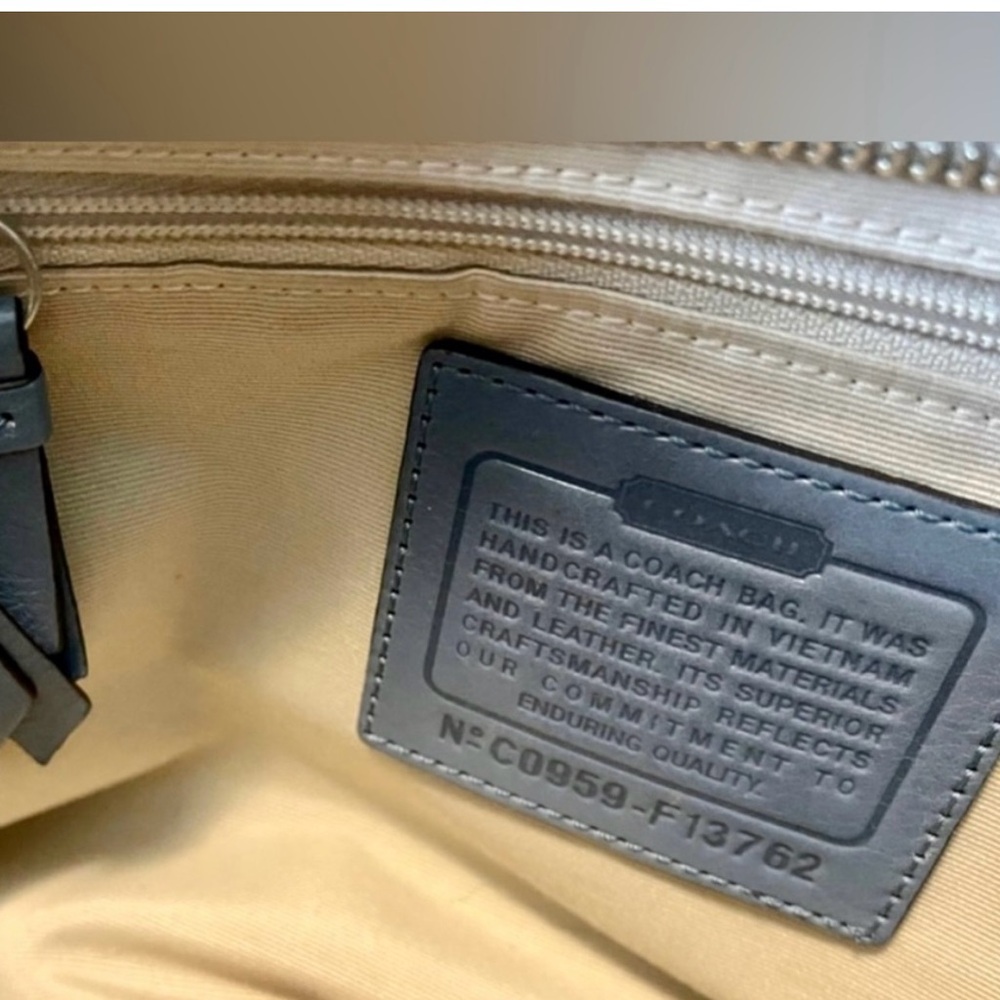 Coach Blue and Tan Handbag - Picture 5 of 10